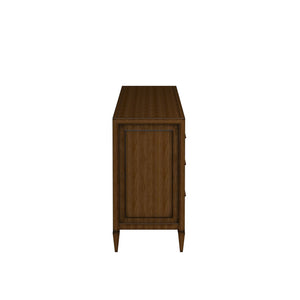 A.R.T. Furniture Eave 9 Drawer Dresser - Elegant Break Front Design In Quartered Walnut With Gold Faux Bamboo Hardware Brown Material(S), Poplar And Parawood Solids,Walnut Veneer 336131-1860