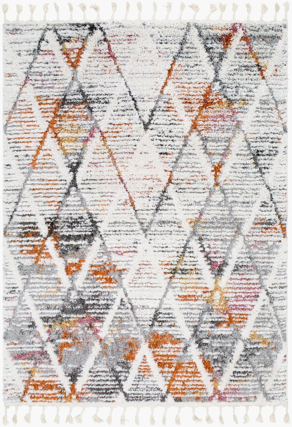 Livabliss Polaris Geometric Global Area Rug Machine Woven Polyester with Fringe for Living Rooms PRI2303-9212