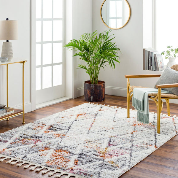 Livabliss Polaris Geometric Global Area Rug Machine Woven Polyester with Fringe for Living Rooms PRI2303-9212