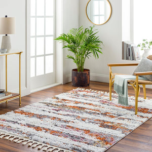 Livabliss Polaris Global Bohemian Area Rug Plush Polyester Pile Fringe Accent for Living Room PRI2305-527