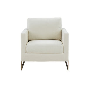 VIG Furniture Prince Plush Cream Accent Chair With Antique Gold Frame, Removable Covers, High-Density Foam Comfort (31"W X 34"D) VGRHRHS-AC-255-WHT-CH
