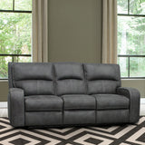 Parker House Polaris - Slate Power Reclining Sofa And Loveseat Dark Grey 100% Polyester (W) Mpol-32ph-sla