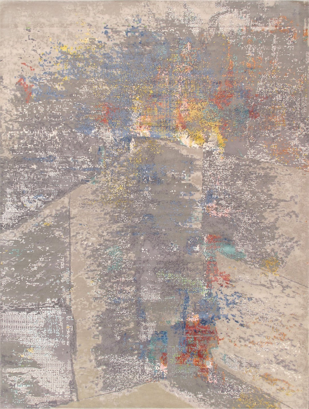 Pasargad Modern Collection Hand-knotted Silk & Wool Abstract Rug - Elegant Design For Sophisticated Homes   Prj-15 8x10
