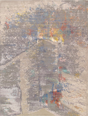 Pasargad Modern Collection Hand-knotted Silk & Wool Abstract Rug - Elegant Design For Sophisticated Homes   Prj-15 8x10