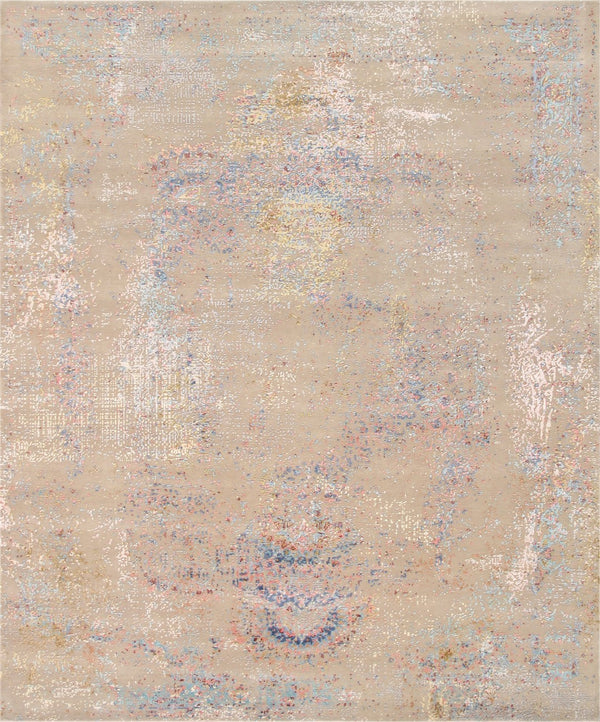Pasargad Modern Collection Hand-knotted Silk & Wool Abstract Rug - Elegant Design For Sophisticated Homes   Prj-3 9x12