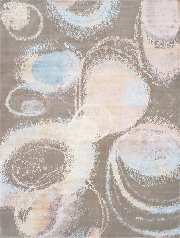 Pasargad Modern Collection Hand-knotted Silk & Wool Abstract Rug - Elegant Design For Sophisticated Homes   Prj-73 9x12