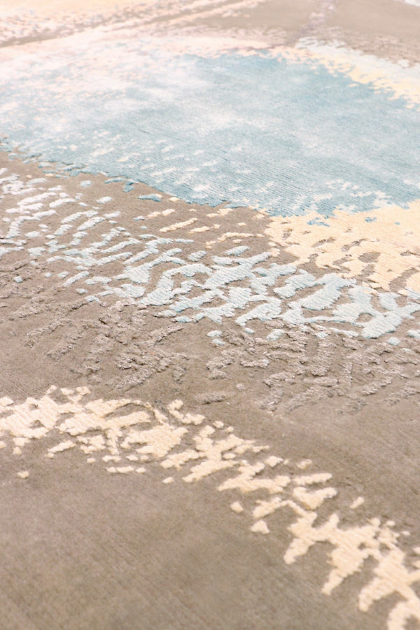 Pasargad Modern Collection Hand-knotted Silk & Wool Abstract Rug - Elegant Design For Sophisticated Homes   Prj-73 9x12