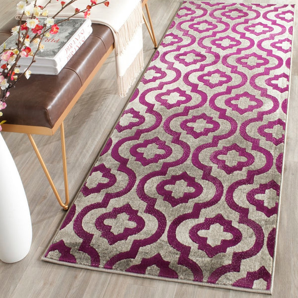 Safavieh Porcello 7734 Power Loomed Contemporary Rug Light Grey / Purple PRL7734B-4