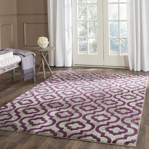 Safavieh Porcello 7734 Power Loomed Contemporary Rug Light Grey / Purple PRL7734B-4