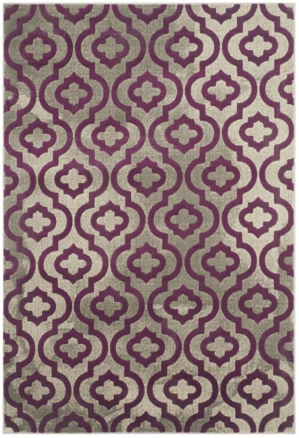 Safavieh Porcello 7734 Power Loomed Contemporary Rug Light Grey / Purple PRL7734B-4