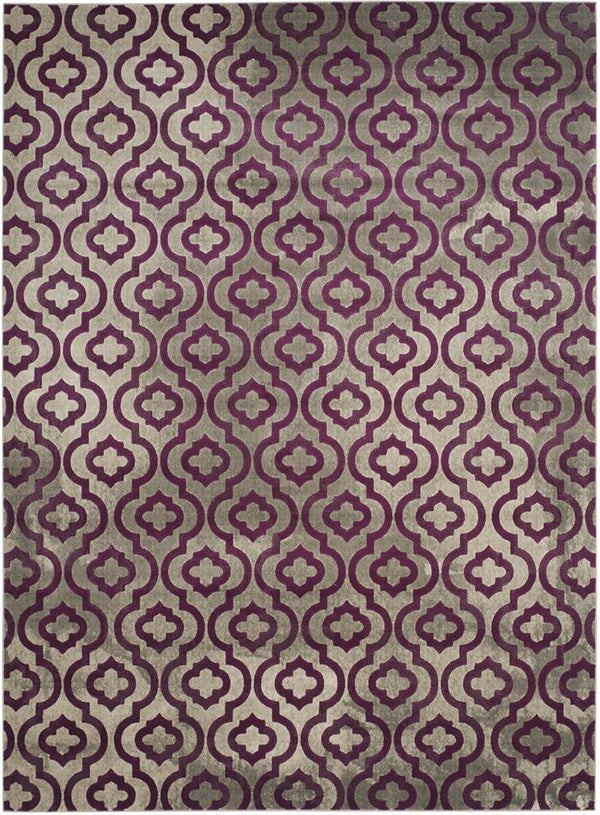 Safavieh Porcello 7734 Power Loomed Contemporary Rug Light Grey / Purple PRL7734B-4