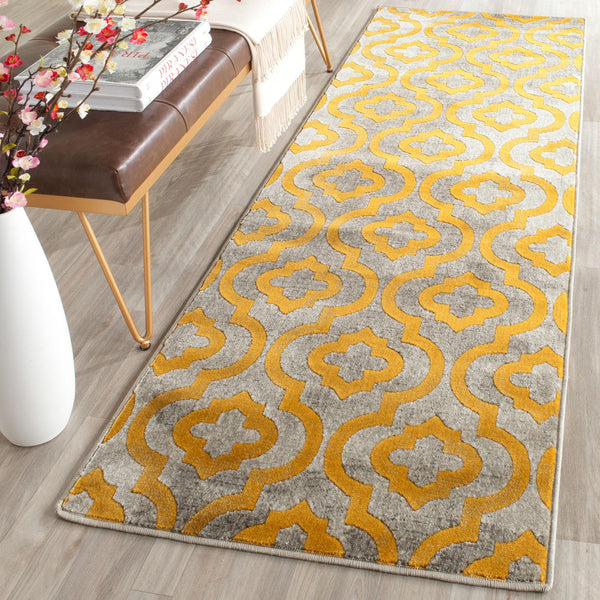 Safavieh Porcello 7734 Power Loomed Contemporary Rug Light Grey / Yellow PRL7734C-4