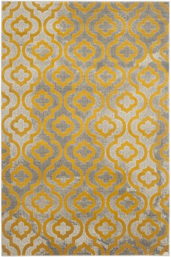 Safavieh Porcello 7734 Power Loomed Contemporary Rug Light Grey / Yellow PRL7734C-4