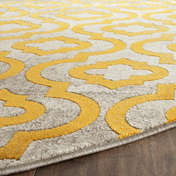 Safavieh Porcello 7734 Power Loomed Contemporary Rug Light Grey / Yellow PRL7734C-4