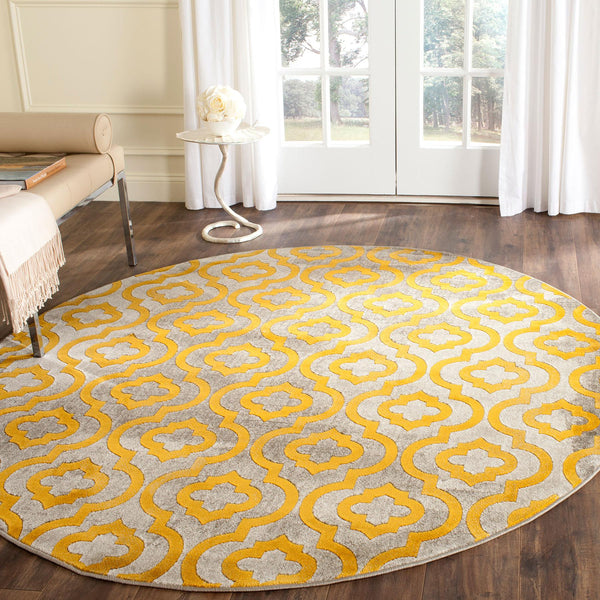 Safavieh Porcello 7734 Power Loomed Contemporary Rug Light Grey / Yellow PRL7734C-4