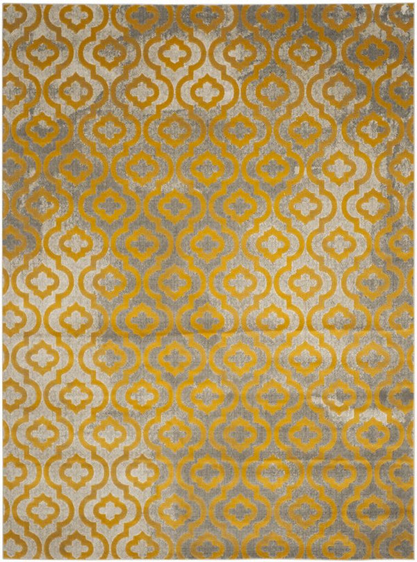 Safavieh Porcello 7734 Power Loomed Contemporary Rug Light Grey / Yellow PRL7734C-4