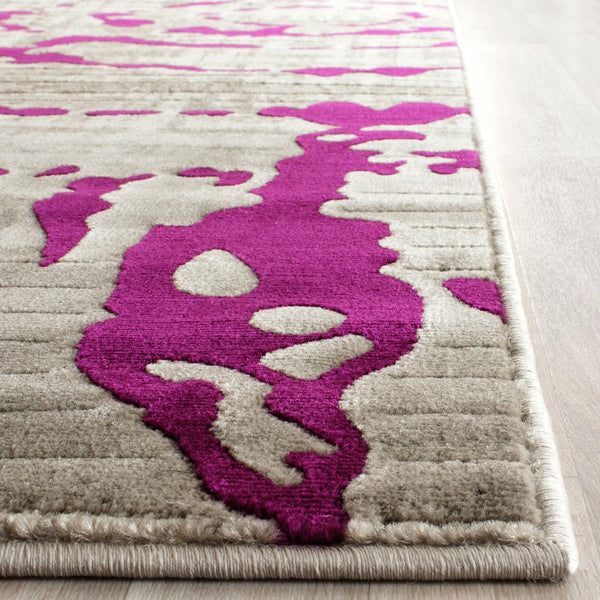 Safavieh Porcello 7735 Power Loomed Contemporary Rug Light Grey / Purple PRL7735B-4