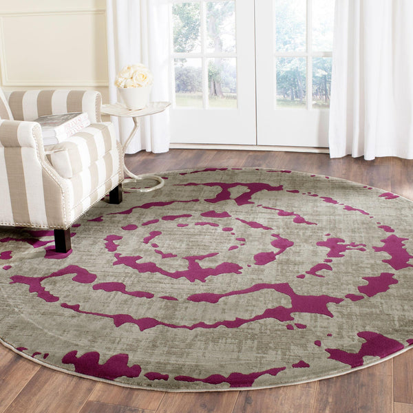 Safavieh Porcello 7735 Power Loomed Contemporary Rug Light Grey / Purple PRL7735B-4