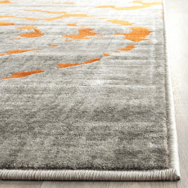 Safavieh Porcello 7735 Power Loomed Contemporary Rug Light Grey / Orange PRL7735F-3