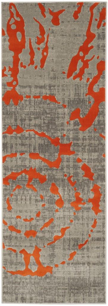Safavieh Porcello 7735 Power Loomed Contemporary Rug Light Grey / Orange PRL7735F-3
