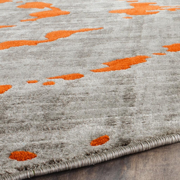 Safavieh Porcello 7735 Power Loomed Contemporary Rug Light Grey / Orange PRL7735F-3