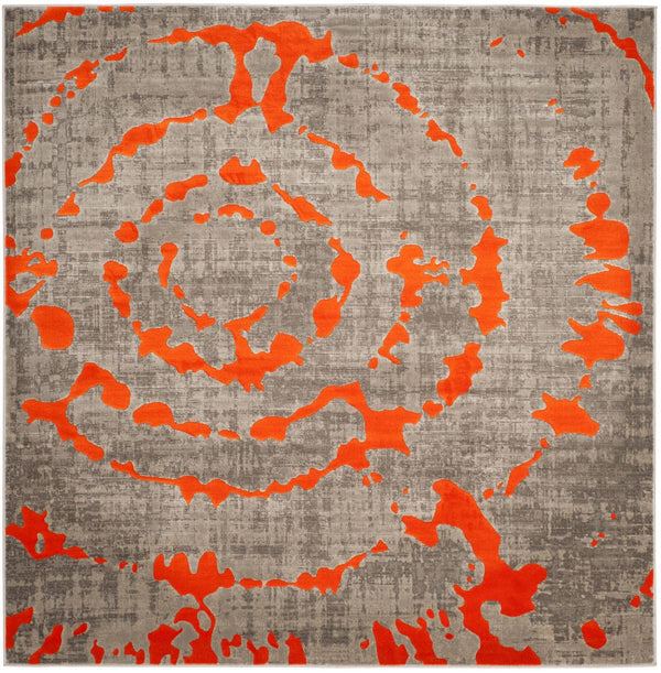 Safavieh Porcello 7735 Power Loomed Contemporary Rug Light Grey / Orange PRL7735F-3