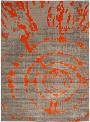 Safavieh Porcello 7735 Power Loomed Contemporary Rug Light Grey / Orange PRL7735F-3