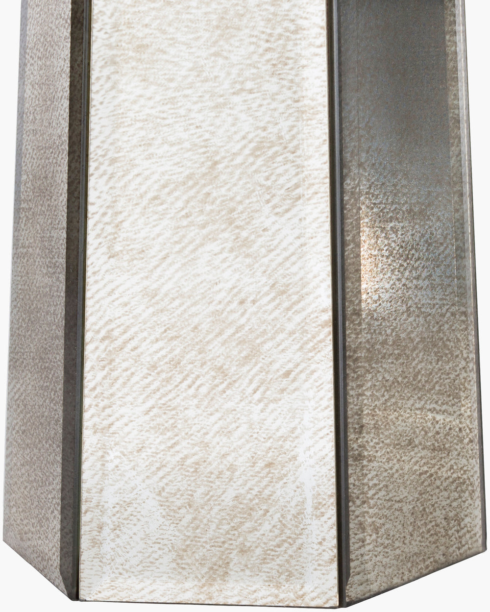 Surya Perry Stylish 29" Glass Body Accent Table Lamp With White Linen Shade - Perfect For Modern Spaces Body, Metallic ,Silver,Finial, Metallic ,Silver,Harp, Metallic ,Nickel Mirror,Linen Prlp-001