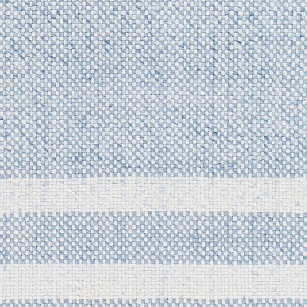 Livabliss Primrose Handwoven Recycled Pet Flatweave Area Rug with Fringe Cottage Living Room White, Denim 8' x 10' PRM2302-810