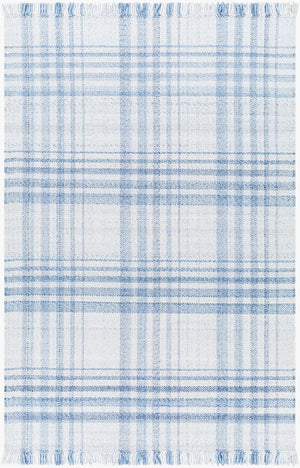 Livabliss Primrose Handwoven Flatweave Area Rug Recycled Pet Yarn Cottage Living Room Accent White, Denim 9' x 12' PRM2304-912