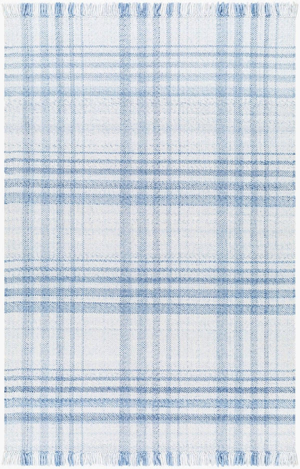 Livabliss Primrose Handwoven Flatweave Area Rug Recycled Pet Yarn Cottage Living Room Accent White, Denim 9' x 12' PRM2304-912
