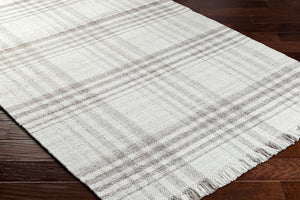 Livabliss Primrose Handwoven Flatweave Area Rug Recycled Pet Yarn Fringe Farmhouse Living Room Cream, Brown 10' x 14' PRM2305-1014