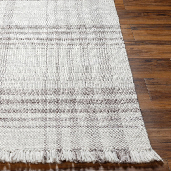 Livabliss Primrose Handwoven Flatweave Area Rug Recycled Pet Yarn Fringe Farmhouse Living Room Cream, Brown 10' x 14' PRM2305-1014