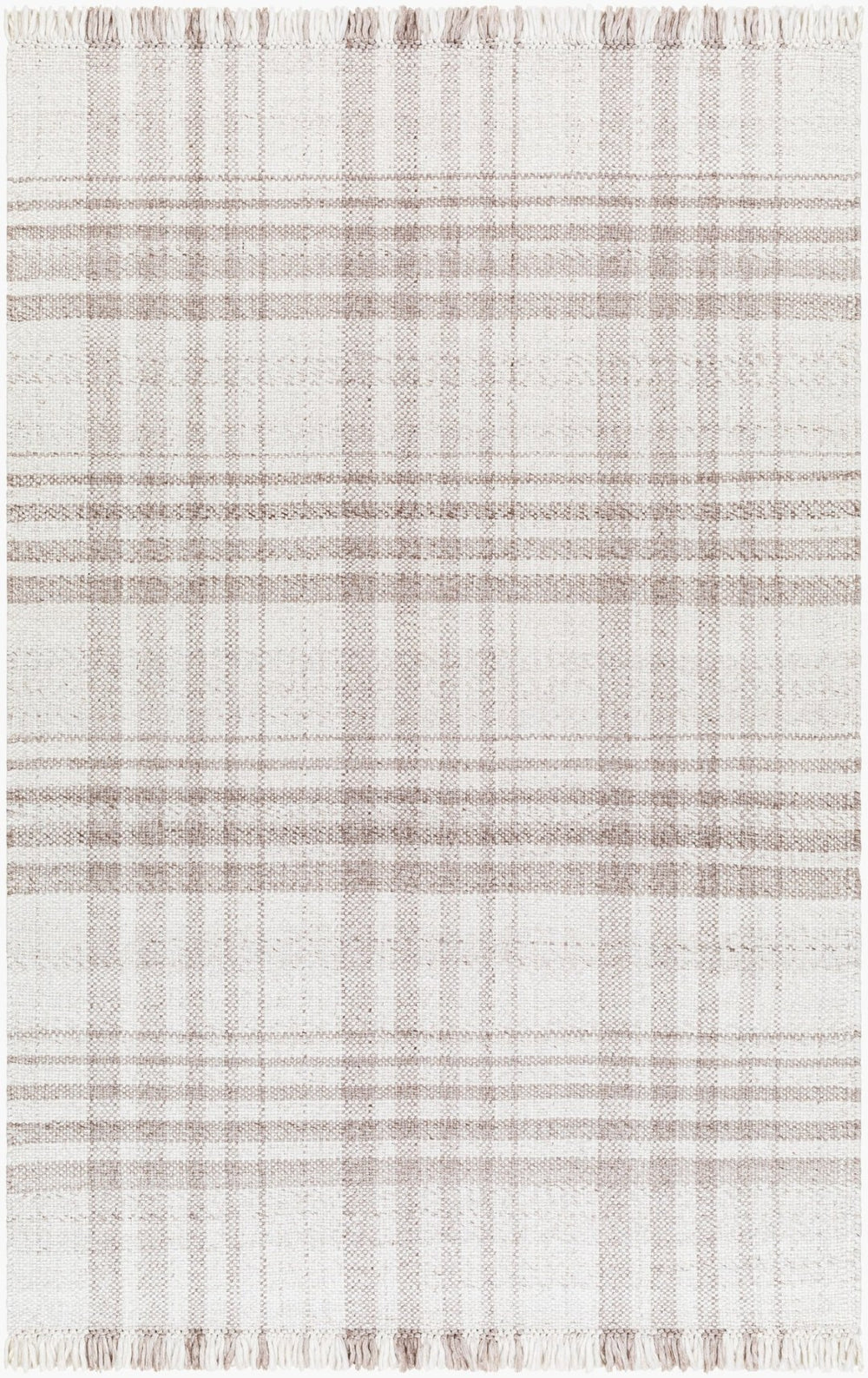 Livabliss Primrose Handwoven Recycled Pet Flatweave Area Rug with Fringe for Cottage Living Ivory, Taupe 12' x 15' PRM2306-1215