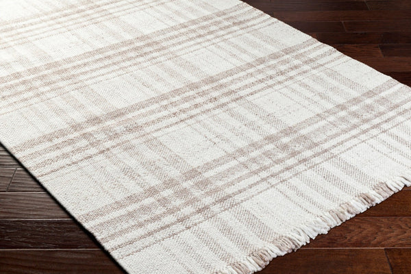 Livabliss Primrose Handwoven Recycled Pet Flatweave Area Rug with Fringe for Cottage Living Ivory, Taupe 12' x 15' PRM2306-1215
