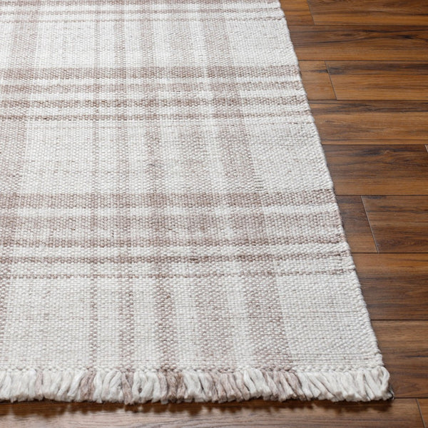 Livabliss Primrose Handwoven Recycled Pet Flatweave Area Rug with Fringe for Cottage Living Ivory, Taupe 12' x 15' PRM2306-1215