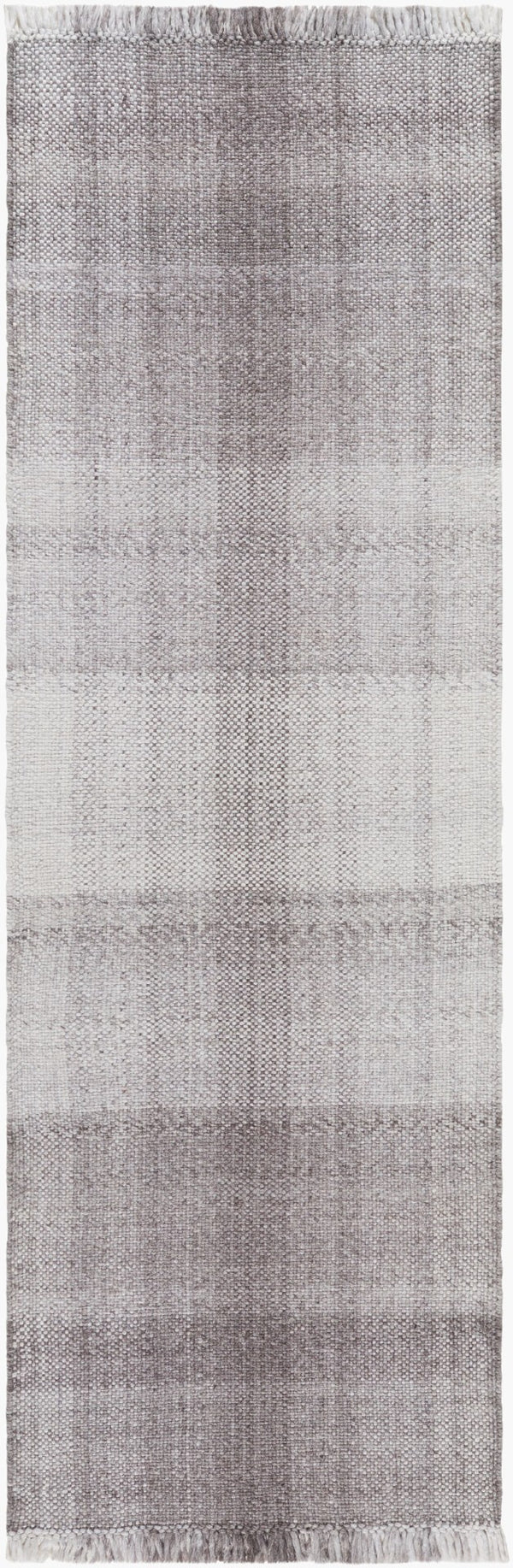 Livabliss Primrose Artisan Flatweave Area Rug Recycled Pet Yarn Fringe Cottage Living Room Floor Dark Brown, Tau 2'6" x 8' PRM2307-268