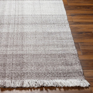 Livabliss Primrose Artisan Flatweave Area Rug Recycled Pet Yarn Fringe Cottage Living Room Floor Dark Brown, Tau 12' x 15' PRM2307-1215
