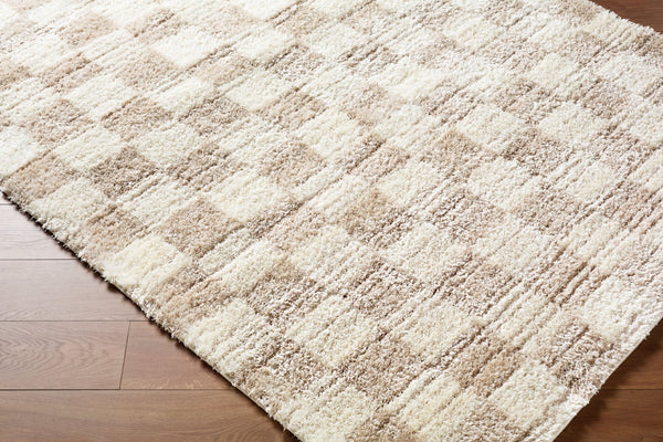 Livabliss Primo Art Deco Polyester High Pile Accent Rug Turkish Woven for Entryways and Bedrooms Light Beige, Cr 2' x 2'11" PRO2314-23
