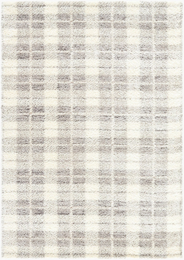 Livabliss Primo Bohemian Global High Pile Polyester Rug for Entryways and Layered Living Spaces Cream, Light Gr 5'3" x 7' PRO2317-537