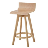 Homelegance By Top-Line Dylan Mid-Century Modern Swivel Wood Stool (Set of 2) Natural Wood