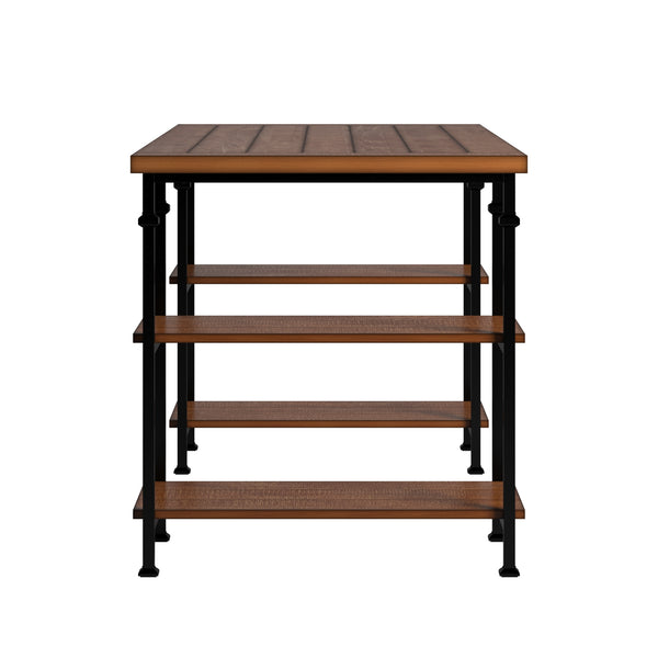 Homelegance By Top-Line Rafferty Vintage Industrial Storage Desk Natural Wood