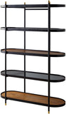 Pearson PRSN-001 74"H x 50"W x 18"D Bookcase PRSN001-745016  Top: Dark Brown, Black; Base: Black Surya