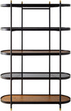 Pearson PRSN-001 74"H x 50"W x 18"D Bookcase PRSN001-745016  Top: Dark Brown, Black; Base: Black Surya