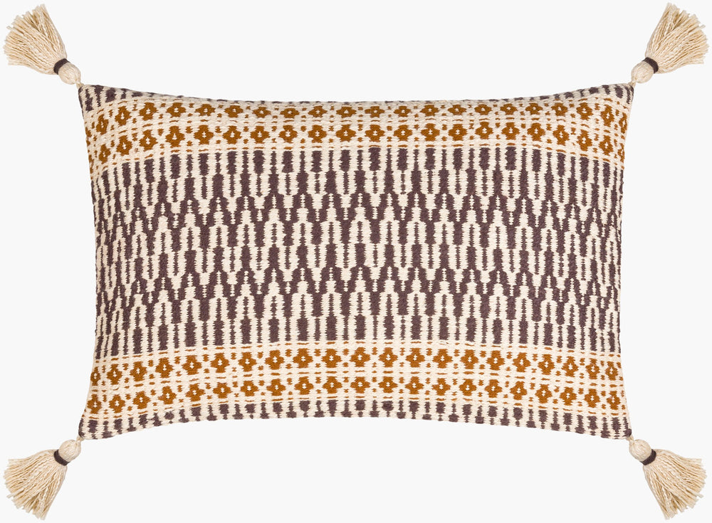 Surya Provo 14"X22" Bohemian Lumbar Pillow - Global Style In Durable Cotton, Easy Care & Chic Decor Accent Ivory Cotton,Cotton Prv001-1422d
