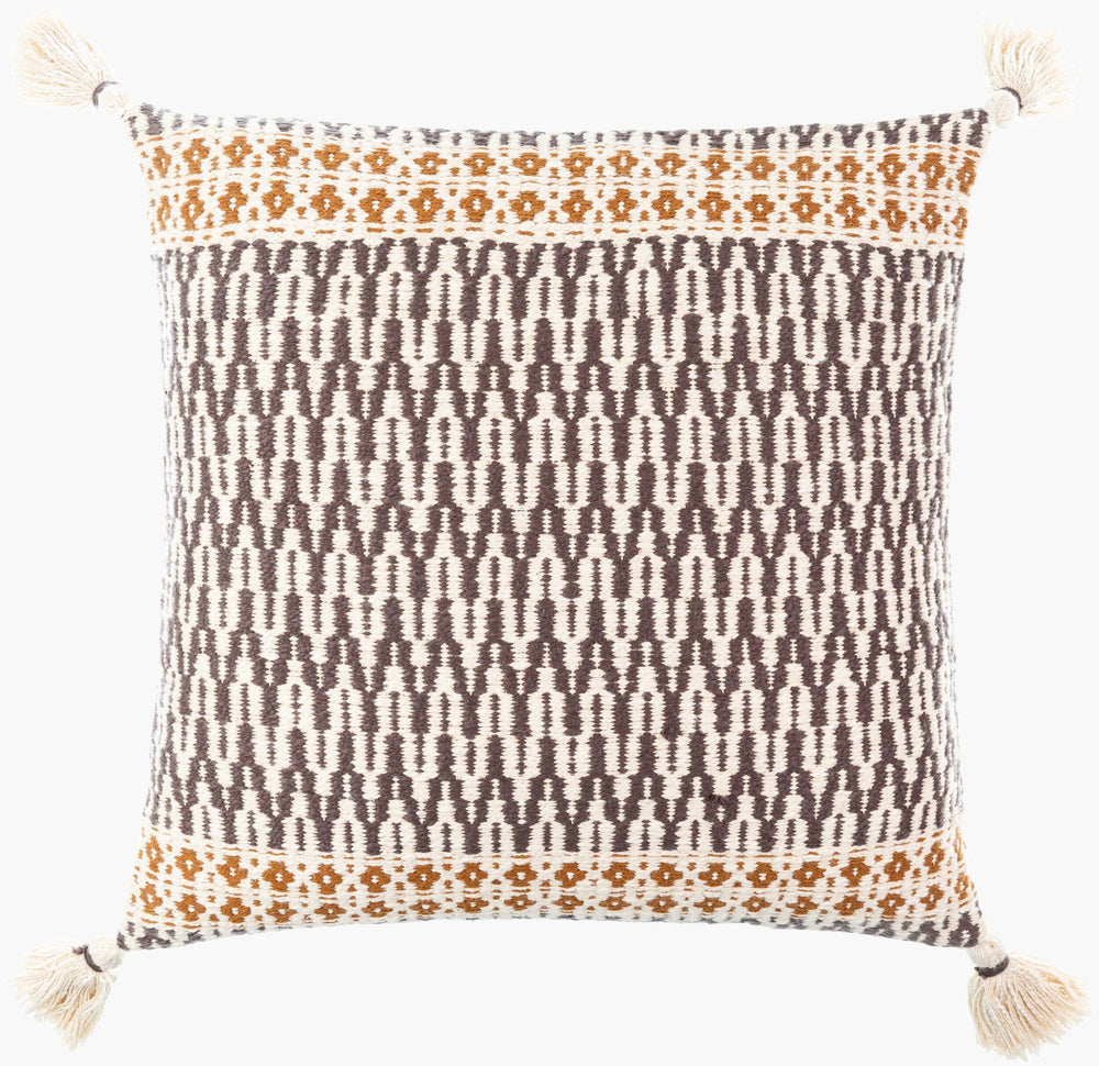 Surya Provo Bohemian Charm 18"L X 18"W Cotton Accent Pillow – Global Style For Cozy Living Spaces! Ivory Cotton,Cotton Prv001-2020d