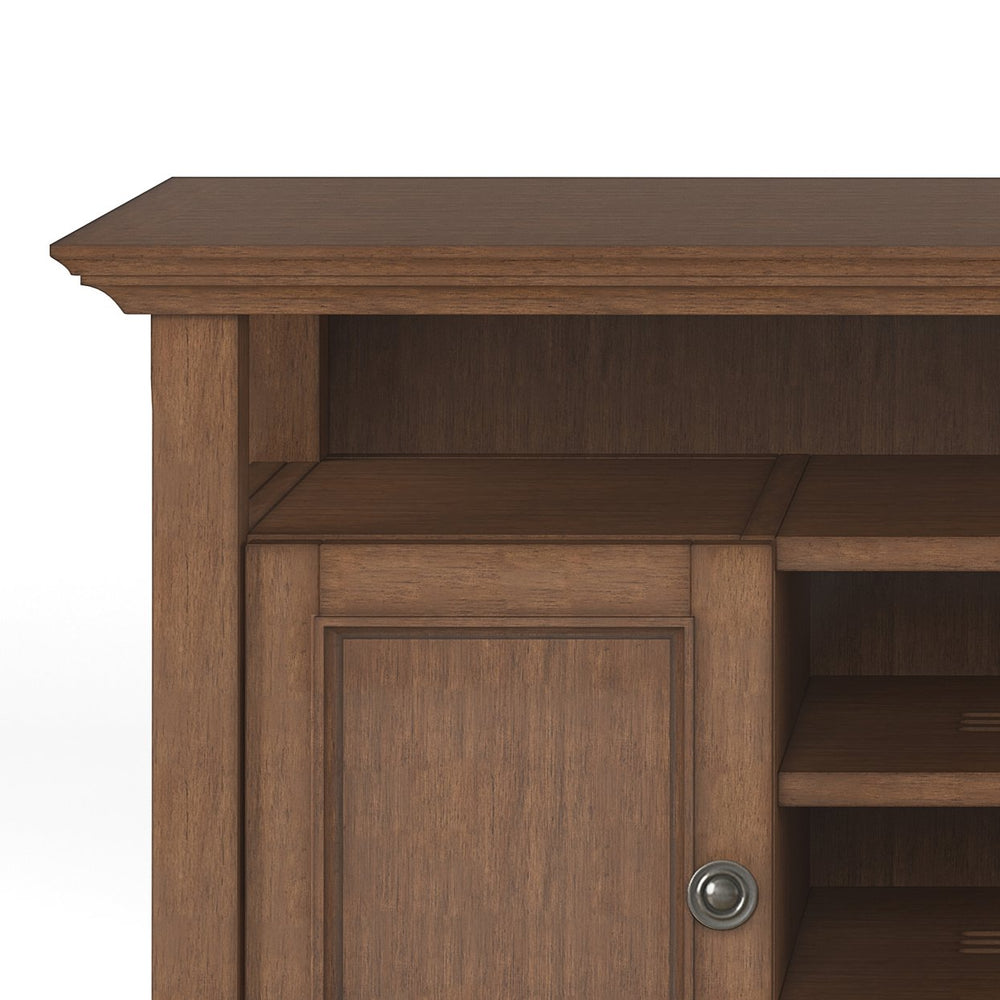 English Elm Amherst 54-Inch Solid Wood Tv Media Stand - Rustic Natural Aged Brown With Adjustable Storage & Style B136P158378