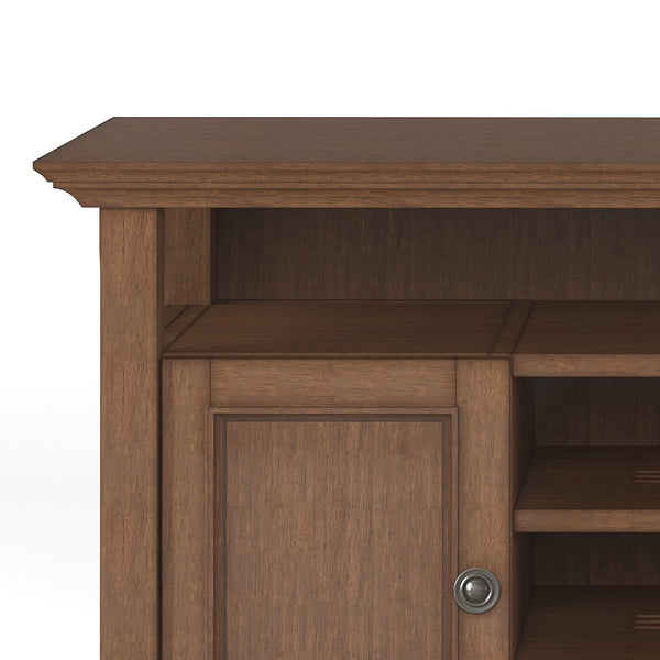 English Elm Amherst 54-Inch Solid Wood Tv Media Stand - Rustic Natural Aged Brown With Adjustable Storage & Style B136P158378