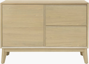 Surya Pryce Mid-century 32"H X 44"W Oak Sideboard – Timeless Storage Solution With Elegant Vintage Charm Top, Brown,Base, Brown Oak,Oak Pryc004-324417