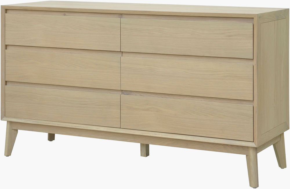 Surya Pryce Mid-century Modern 34"H X 60"W Oak Dresser - Stylish Storage Solution For Your Bedroom Decor Top, Brown,Base, Brown Oak,Oak Pryc006-346018